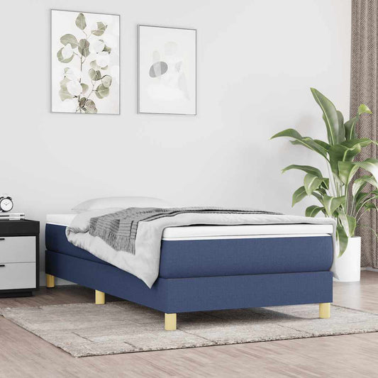 Bettgestell ohne Matratze Blau 80x200 cm Stoff