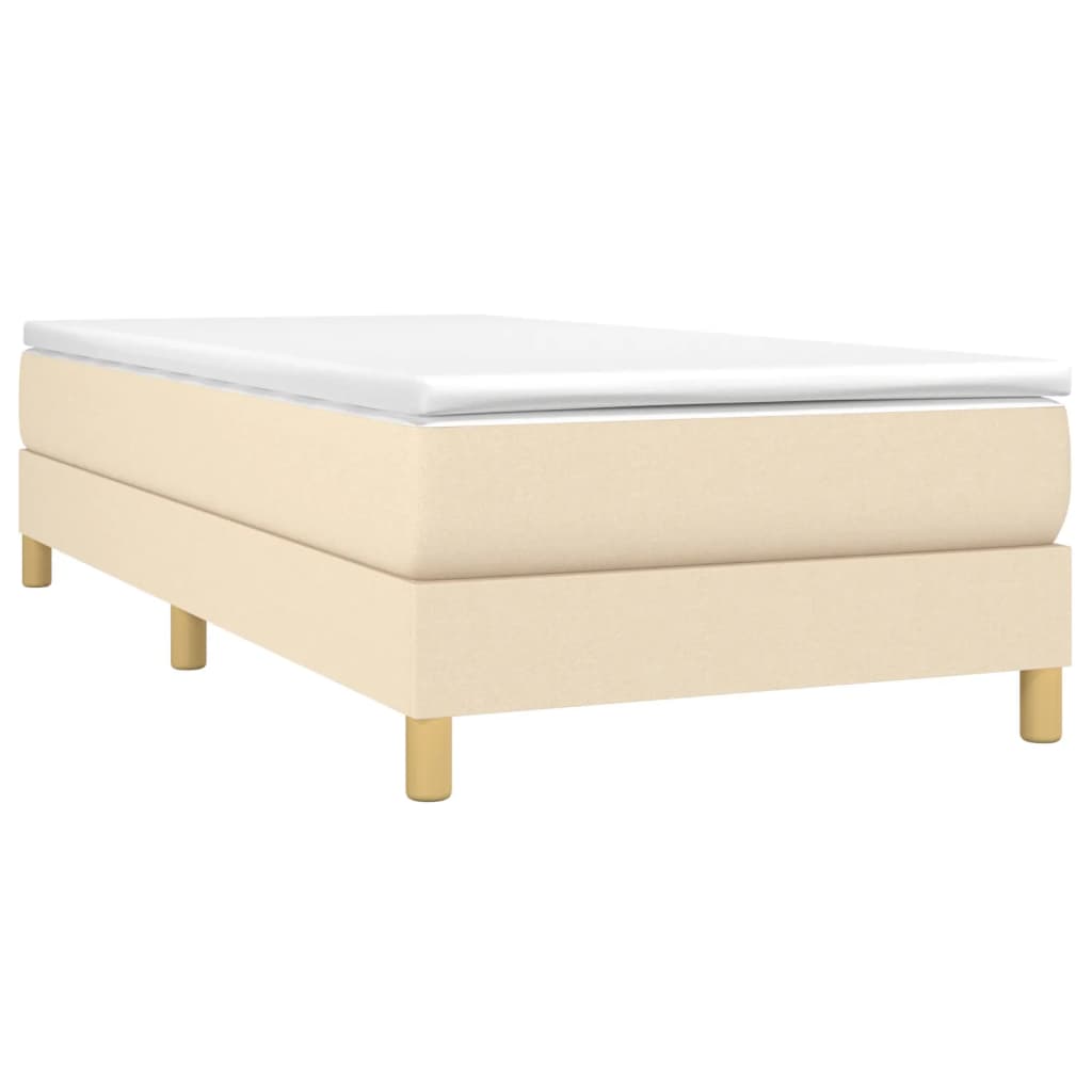 Bettgestell ohne Matratze Creme 90x190 cm Stoff
