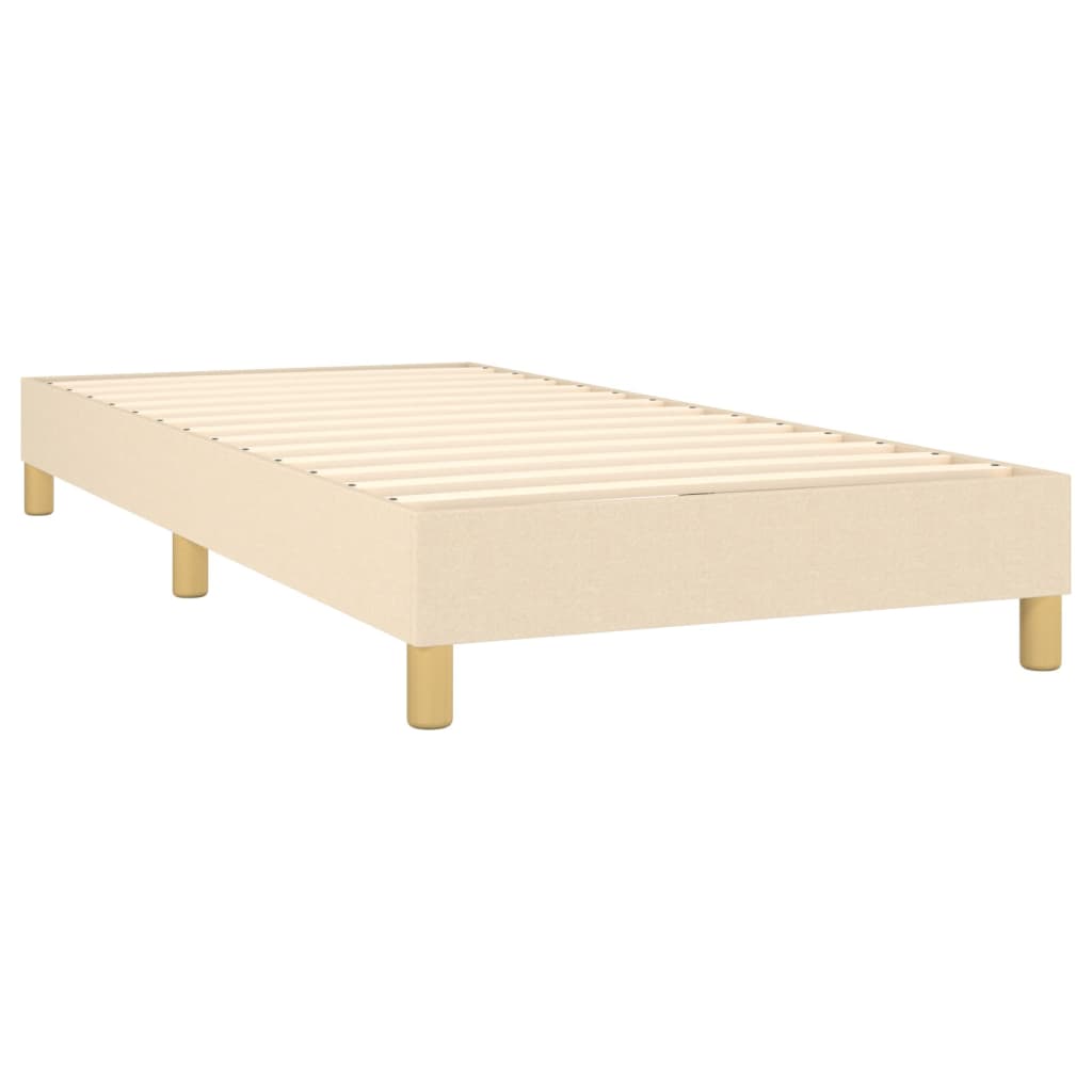 Bettgestell ohne Matratze Creme 90x190 cm Stoff