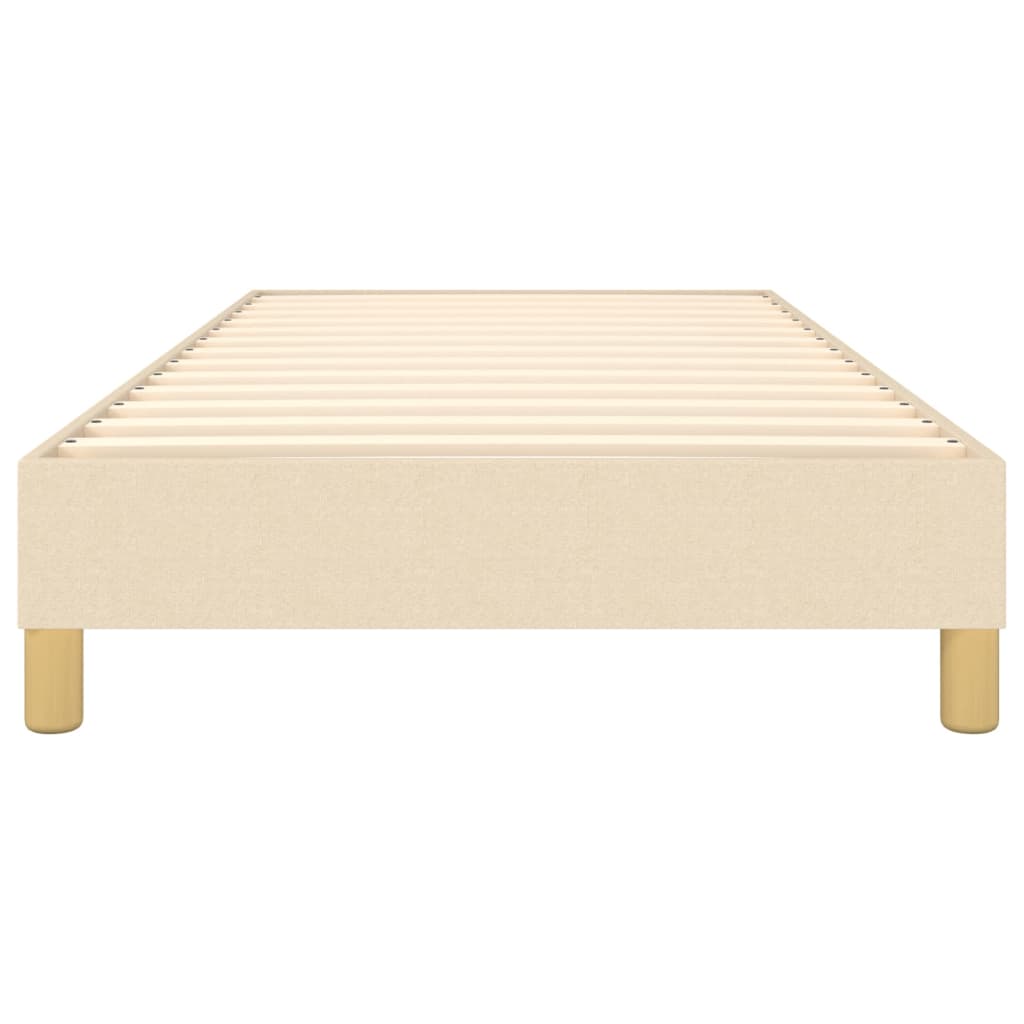 Bettgestell ohne Matratze Creme 90x190 cm Stoff