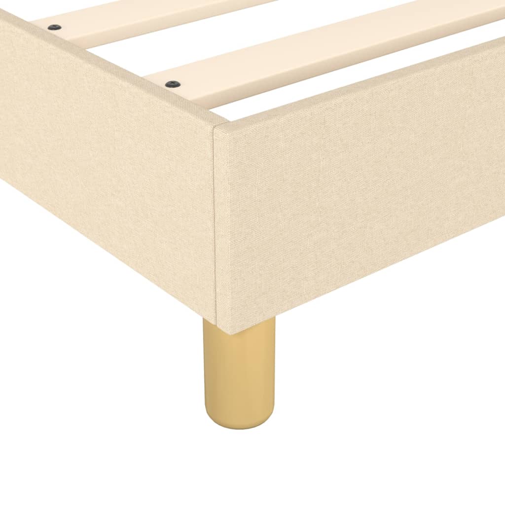 Bettgestell ohne Matratze Creme 90x190 cm Stoff
