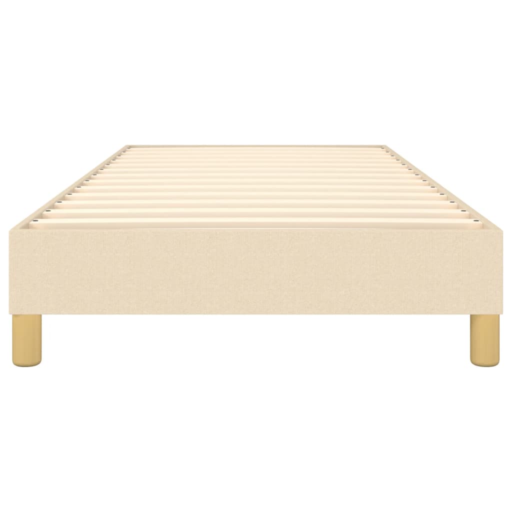 Bettgestell ohne Matratze Creme 90x200 cm Stoff