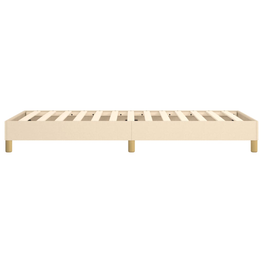 Bettgestell ohne Matratze Creme 90x200 cm Stoff