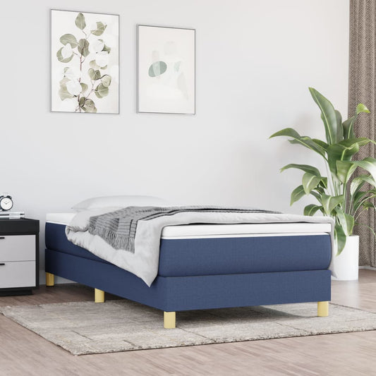 Bettgestell ohne Matratze Blau 90x200 cm Stoff