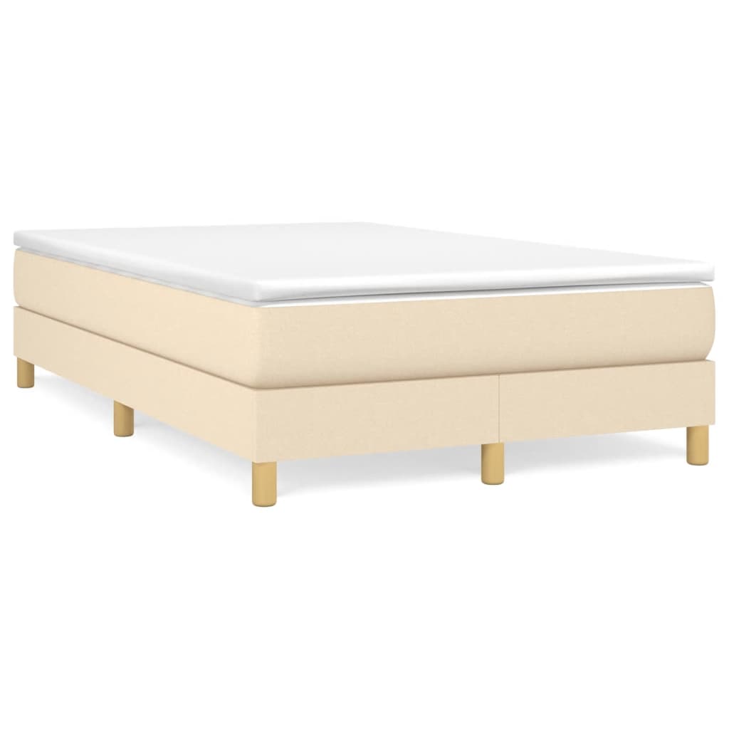 Bettgestell ohne Matratze Creme 120x200 cm Stoff