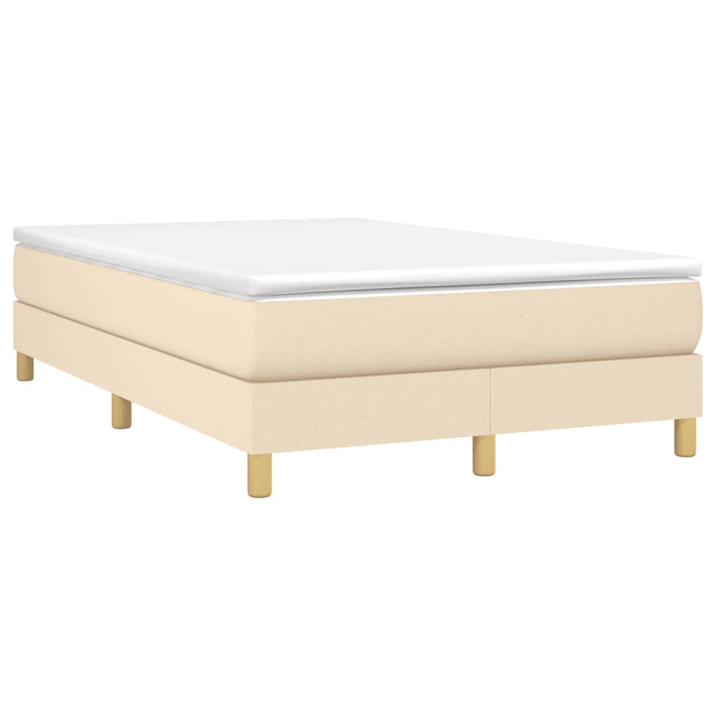 Bettgestell ohne Matratze Creme 120x200 cm Stoff