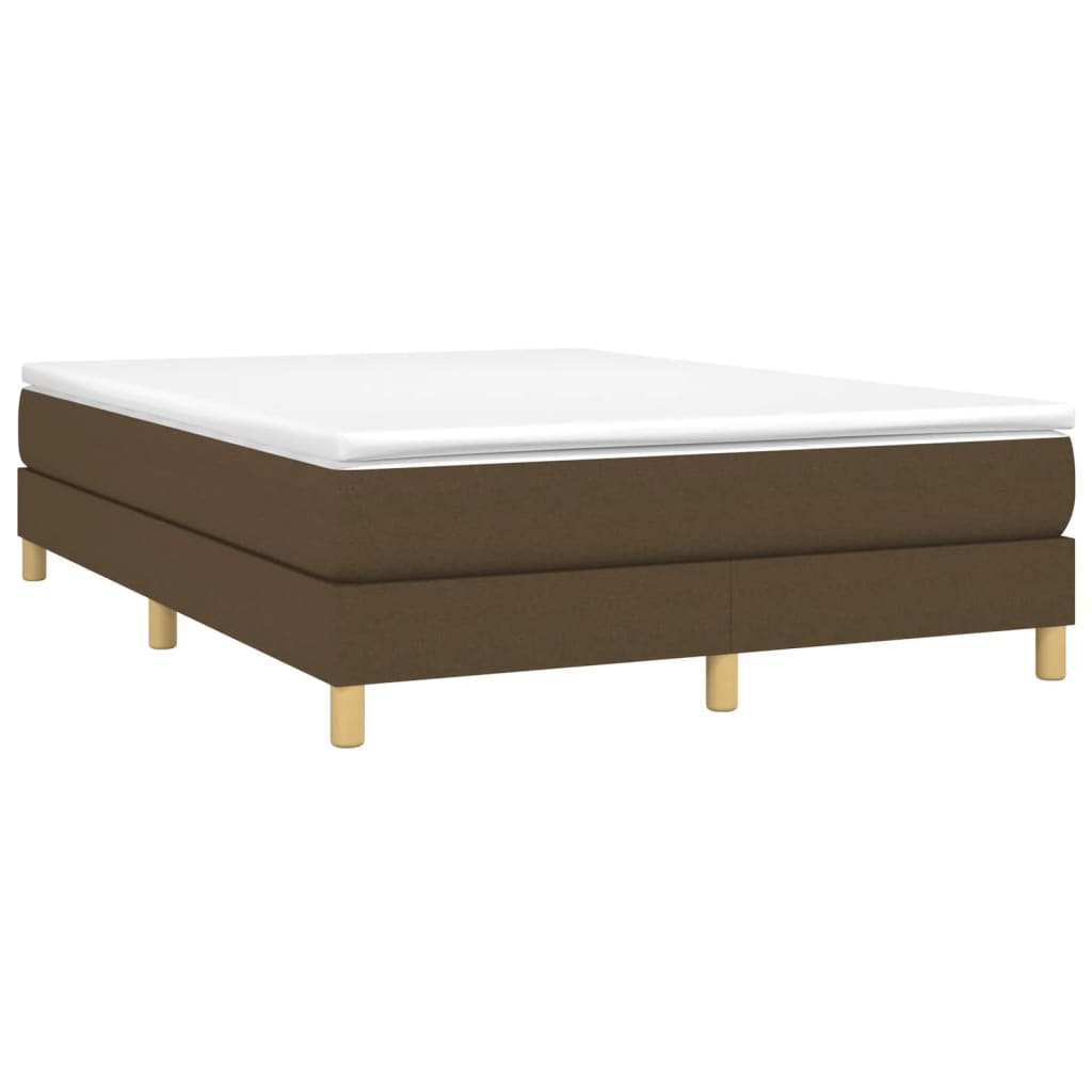 Bettgestell ohne Matratze Dunkelbraun 140x190 cm Stoff