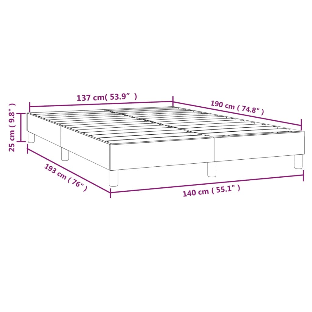 Bettgestell ohne Matratze Taupe 140x190 cm Stoff