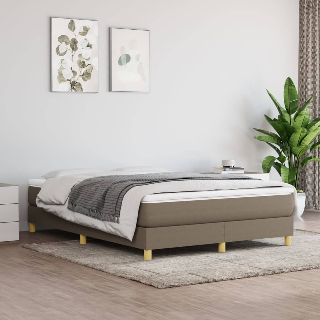 Bettgestell ohne Matratze Taupe 140x190 cm Stoff