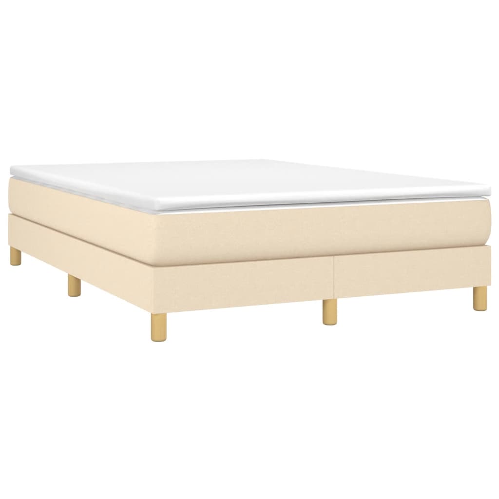 Bettgestell ohne Matratze Creme 140x190 cm Stoff