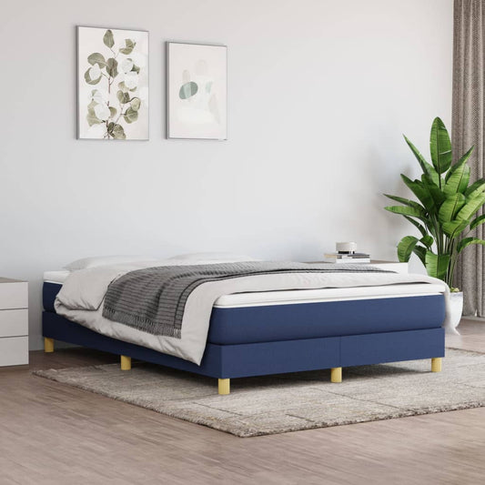 Bettgestell ohne Matratze Blau 140x190 cm Stoff