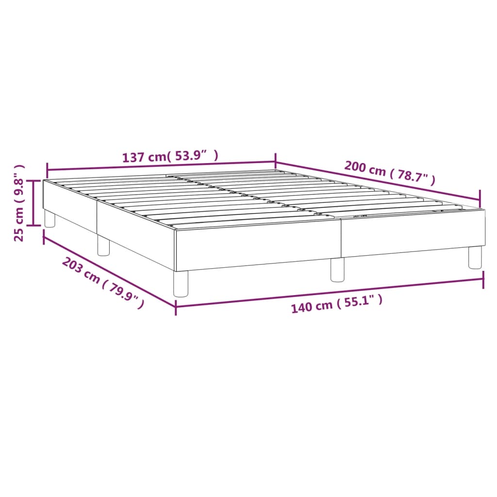 Bettgestell ohne Matratze Schwarz 140x200 cm Stoff