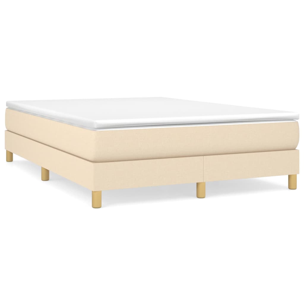Bettgestell ohne Matratze Creme 140x200 cm Stoff