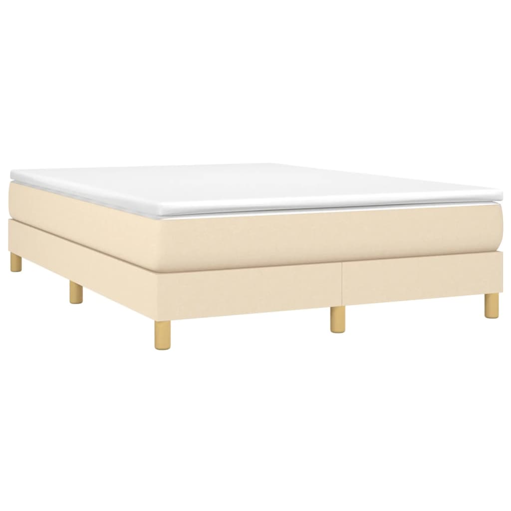 Bettgestell ohne Matratze Creme 140x200 cm Stoff