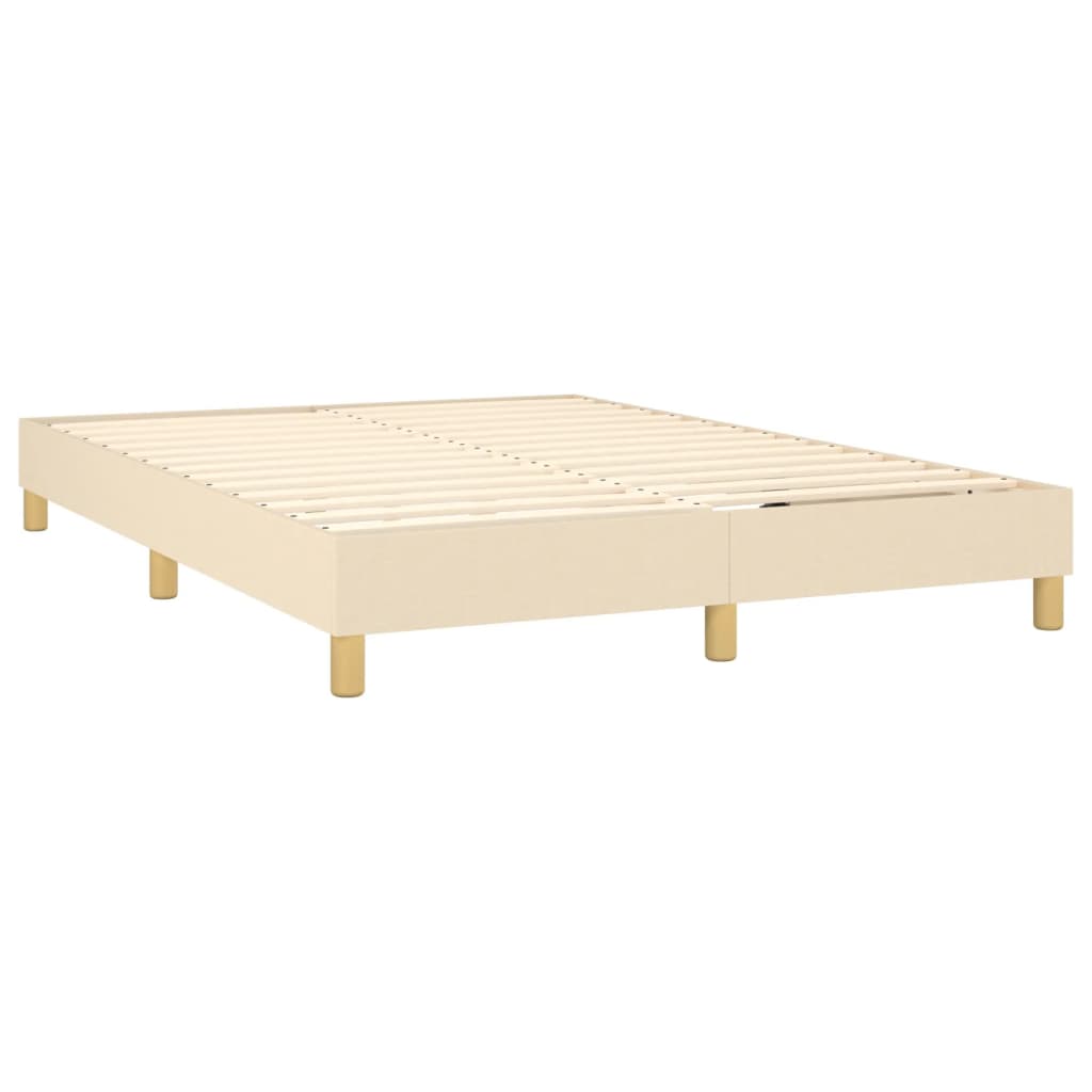 Bettgestell ohne Matratze Creme 140x200 cm Stoff