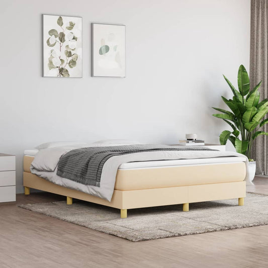 Bettgestell ohne Matratze Creme 140x200 cm Stoff