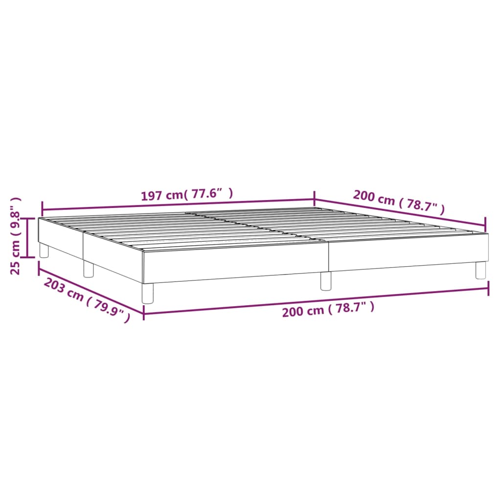 Bettgestell ohne Matratze Hellgrau 200x200 cm Stoff