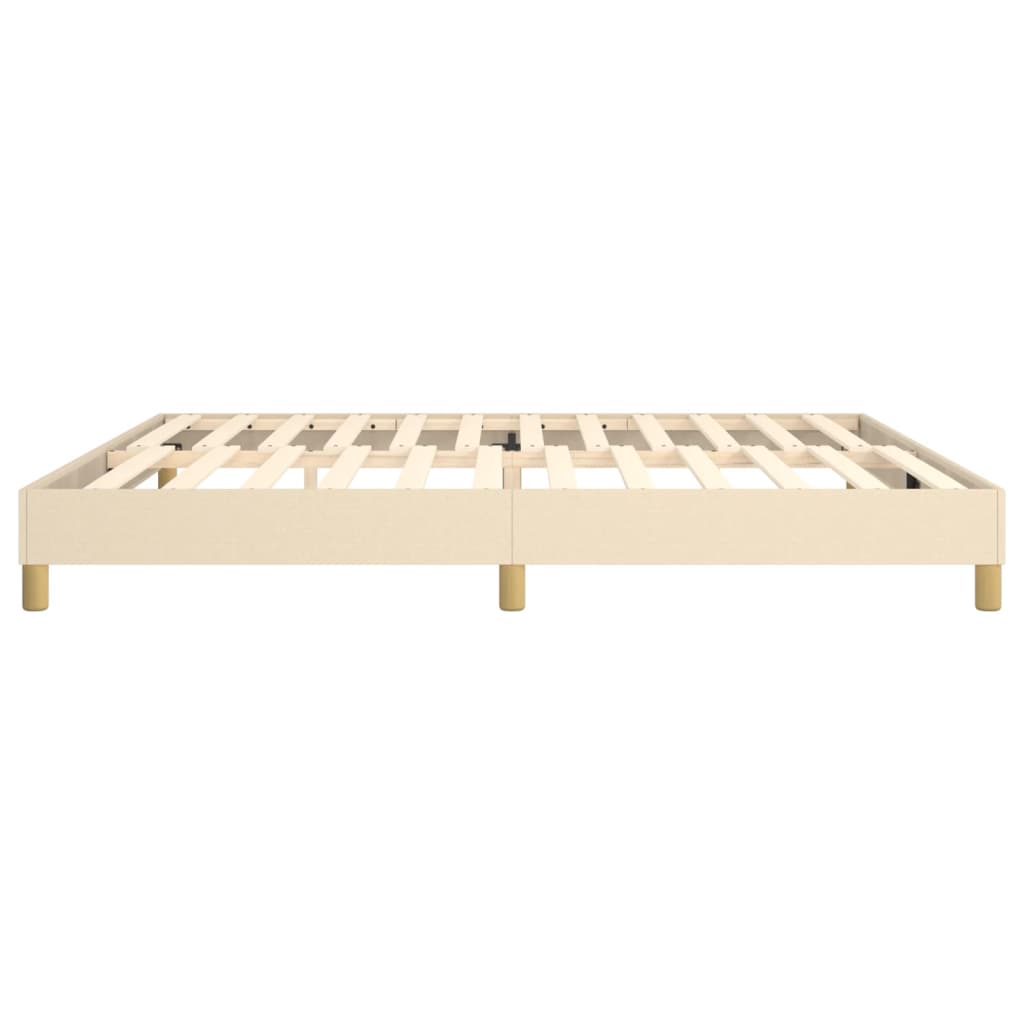 Bettgestell ohne Matratze Creme 200x200 cm Stoff