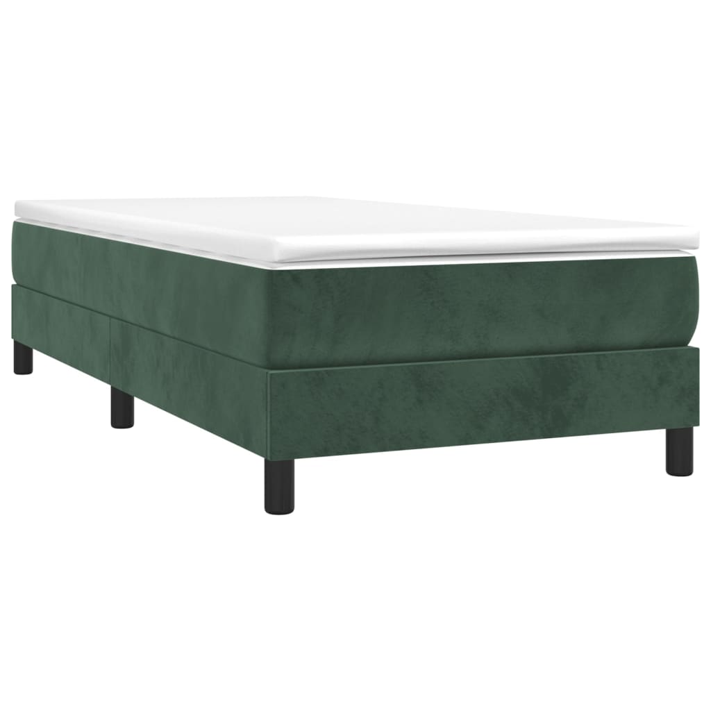 Bettgestell ohne Matratze Dunkelgrün 90x200 cm Samt