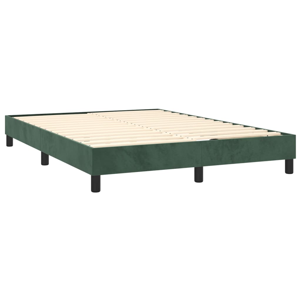 Bettgestell ohne Matratze Dunkelgrün 140x190 cm Samt