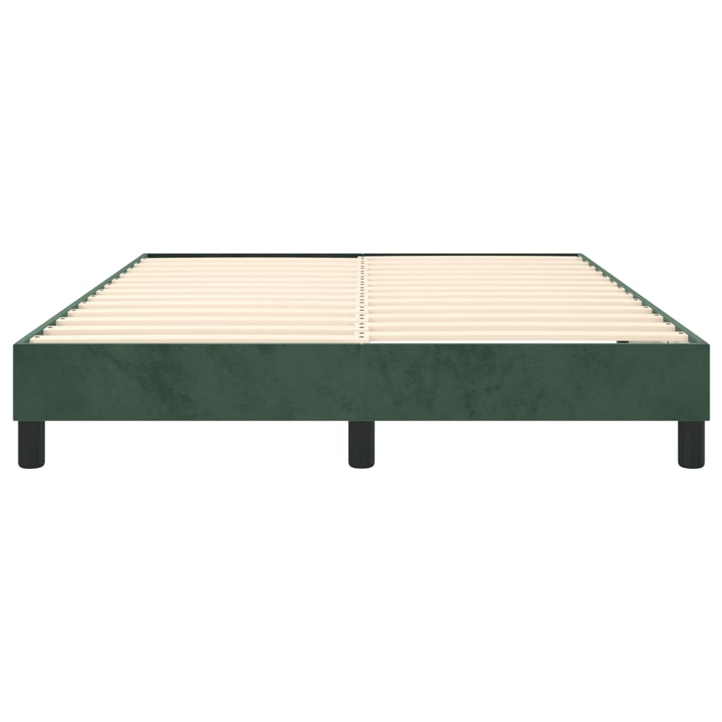 Bettgestell ohne Matratze Dunkelgrün 140x190 cm Samt