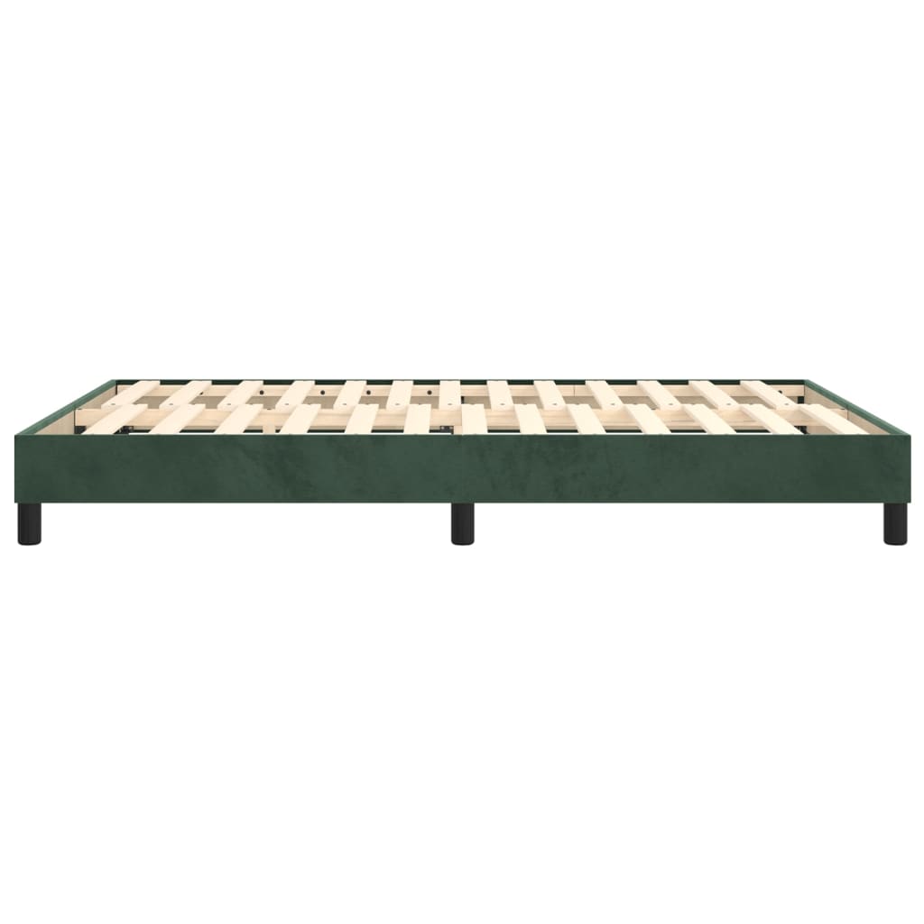 Bettgestell ohne Matratze Dunkelgrün 140x190 cm Samt