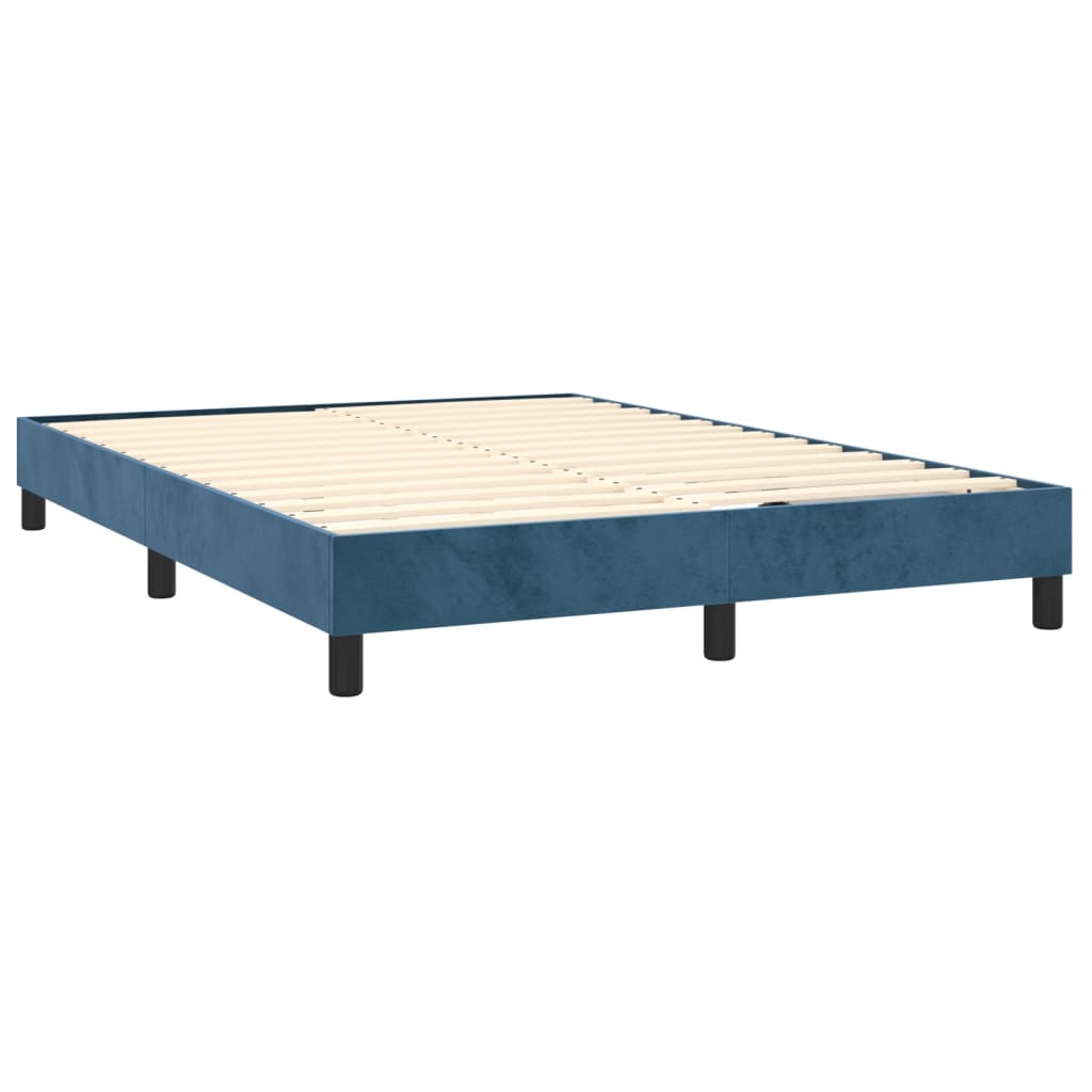Bettgestell ohne Matratze Dunkelblau 140x200 cm Samt