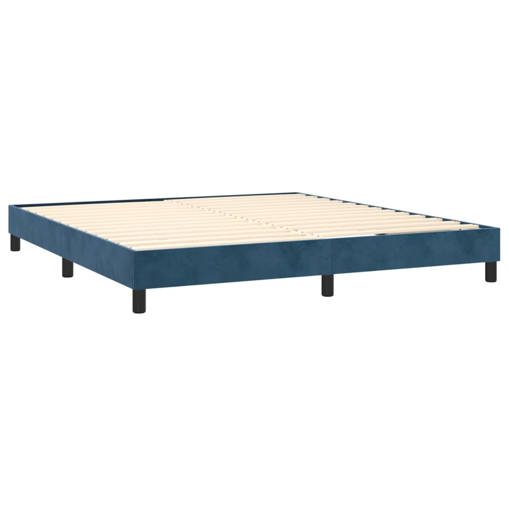Bettgestell ohne Matratze Dunkelblau 180x200 cm Samt