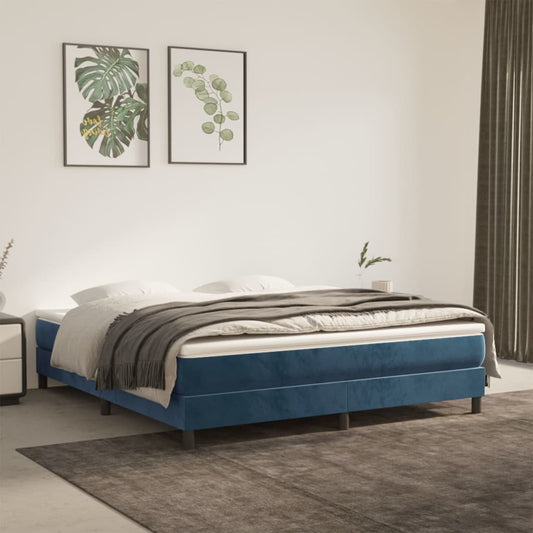 Bettgestell ohne Matratze Dunkelblau 180x200 cm Samt