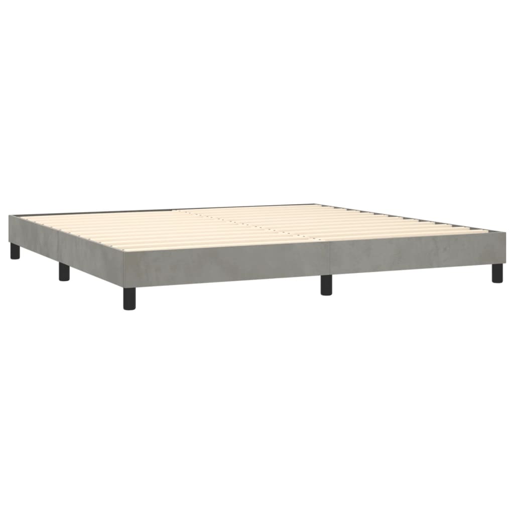 Bettgestell ohne Matratze Hellgrau 200x200 cm Samt