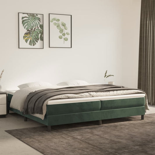 Bettgestell ohne Matratze Dunkelgrün 200x200 cm Samt