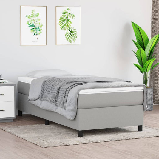 Bettgestell ohne Matratze Hellgrau 90x190 cm Stoff