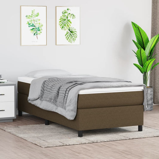 Bettgestell ohne Matratze Dunkelbraun 90x190 cm Stoff