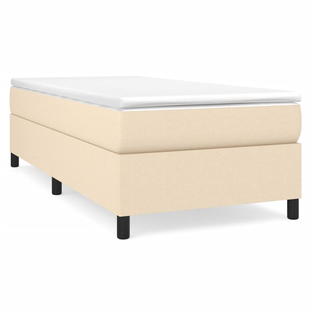 Bettgestell ohne Matratze Creme 90x190 cm Stoff
