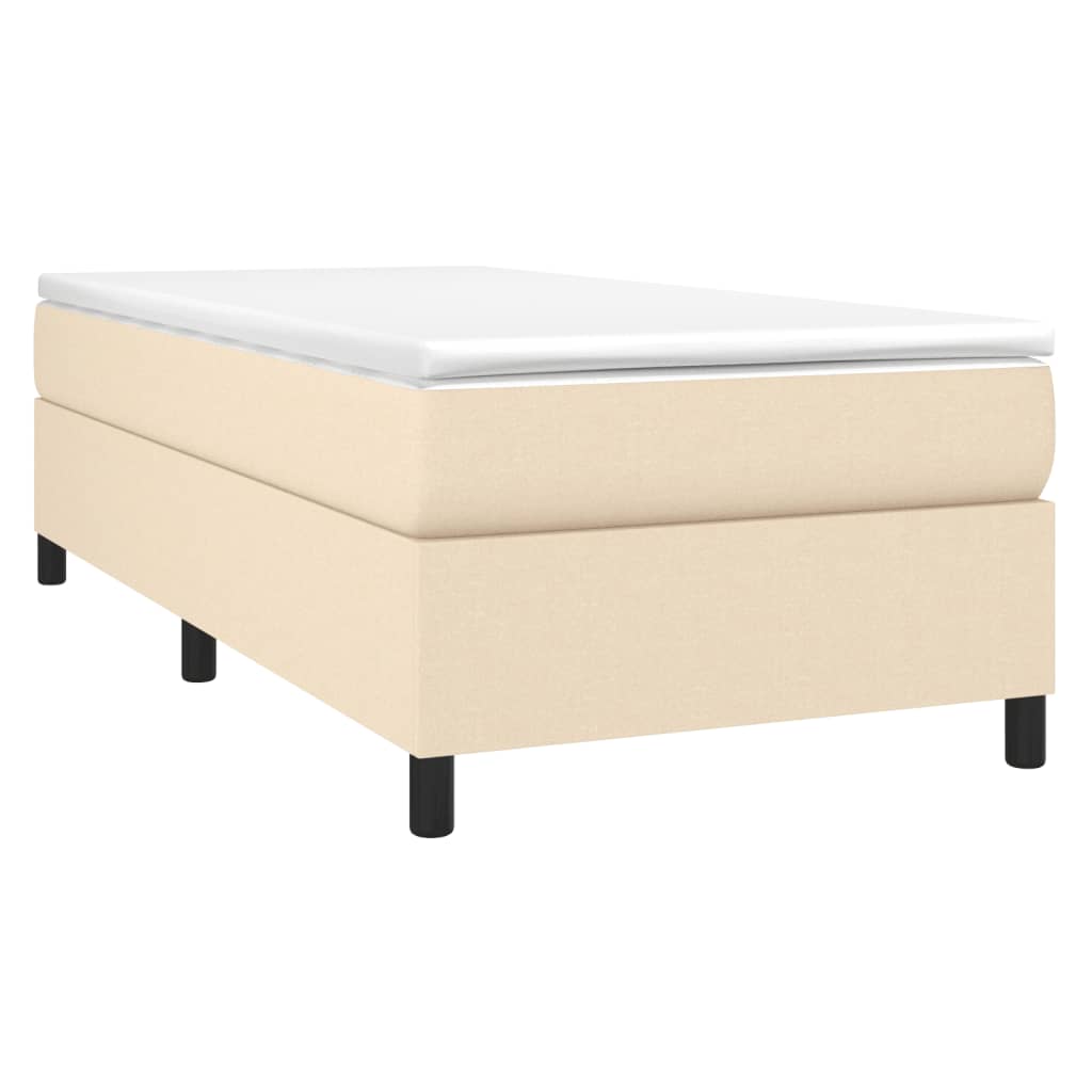 Bettgestell ohne Matratze Creme 90x190 cm Stoff