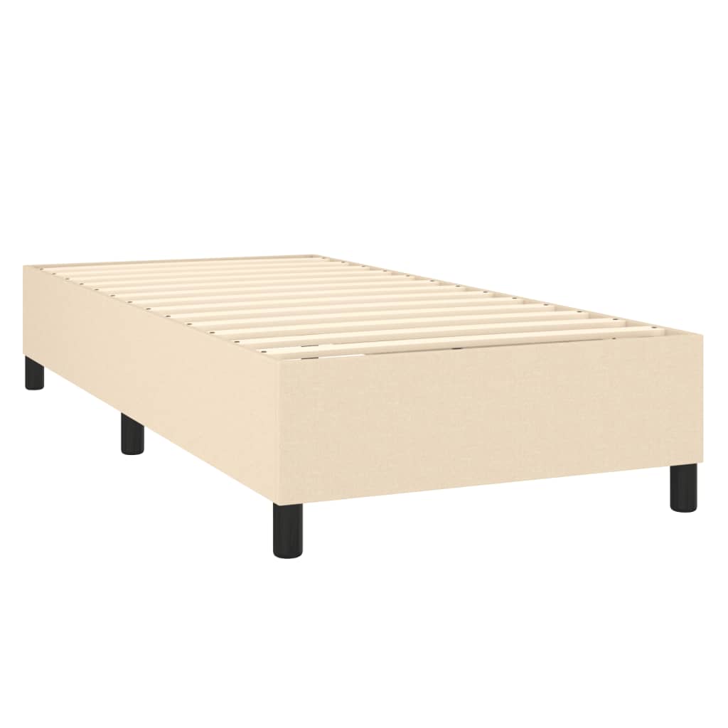 Bettgestell ohne Matratze Creme 90x190 cm Stoff
