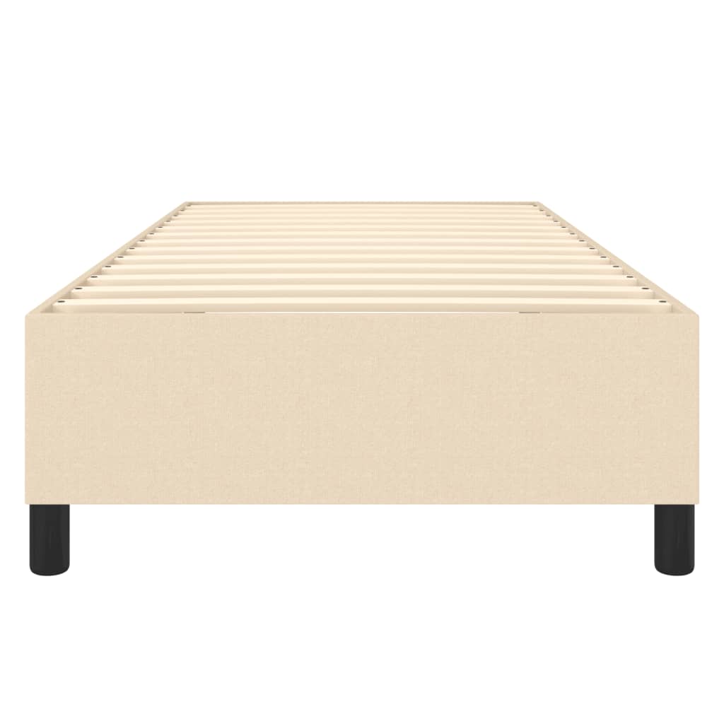Bettgestell ohne Matratze Creme 90x190 cm Stoff