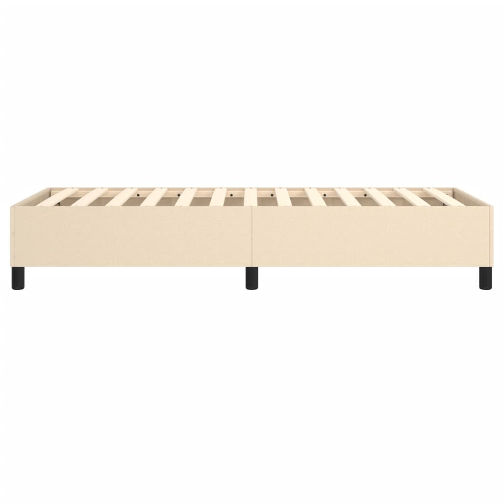 Bettgestell ohne Matratze Creme 90x190 cm Stoff