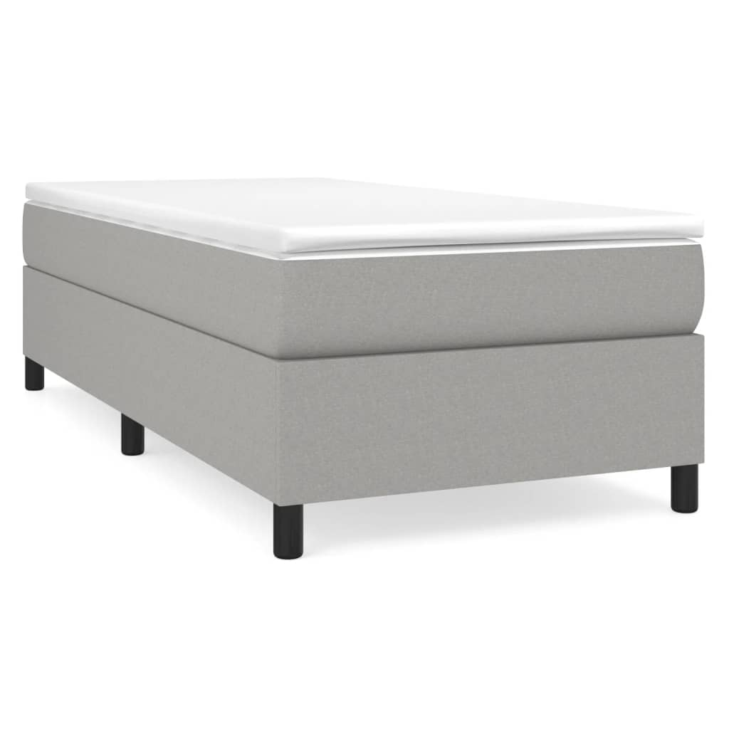 Bettgestell ohne Matratze Hellgrau 90x200 cm Stoff