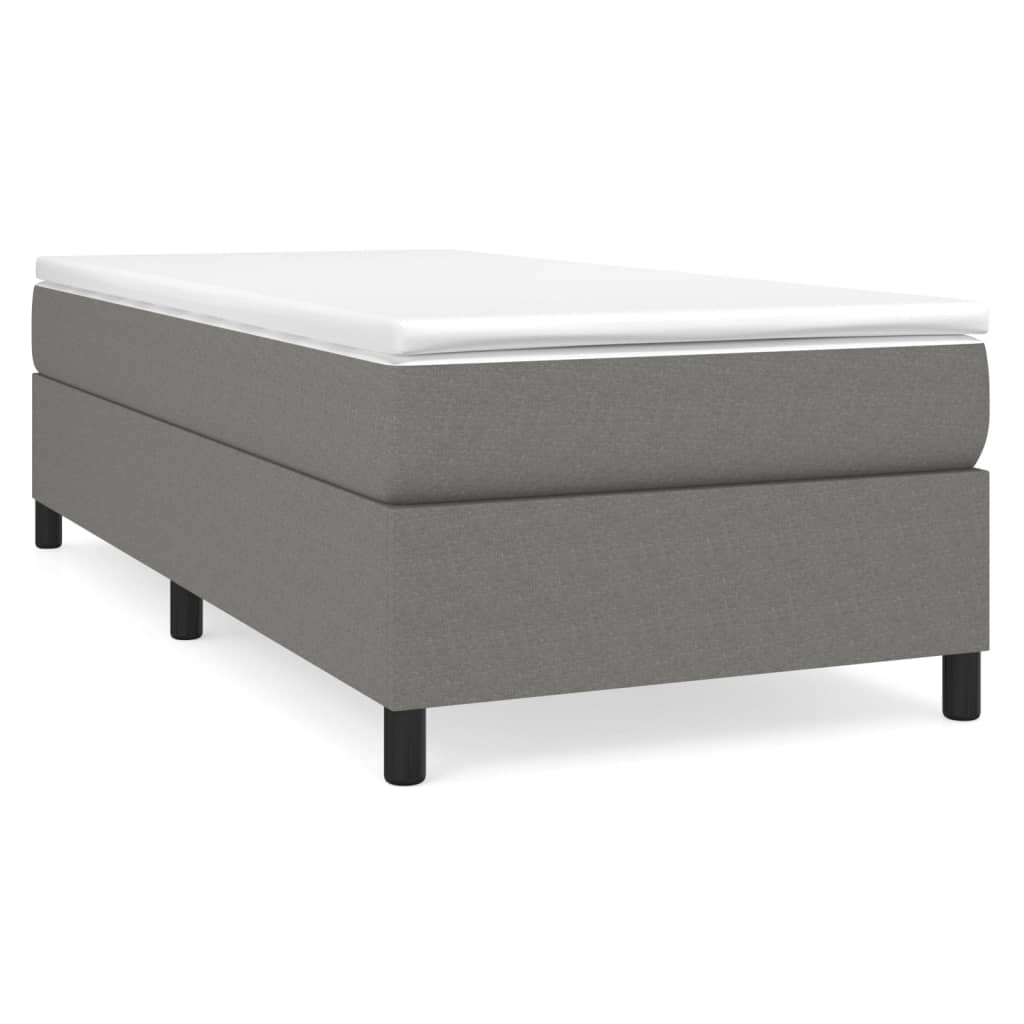 Bettgestell ohne Matratze Dunkelgrau 90x200 cm Stoff
