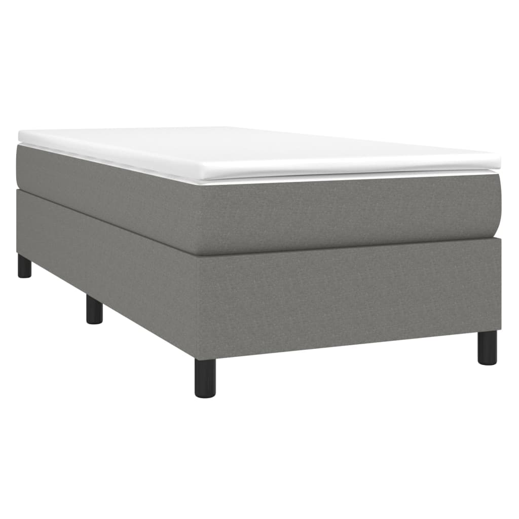 Bettgestell ohne Matratze Dunkelgrau 90x200 cm Stoff