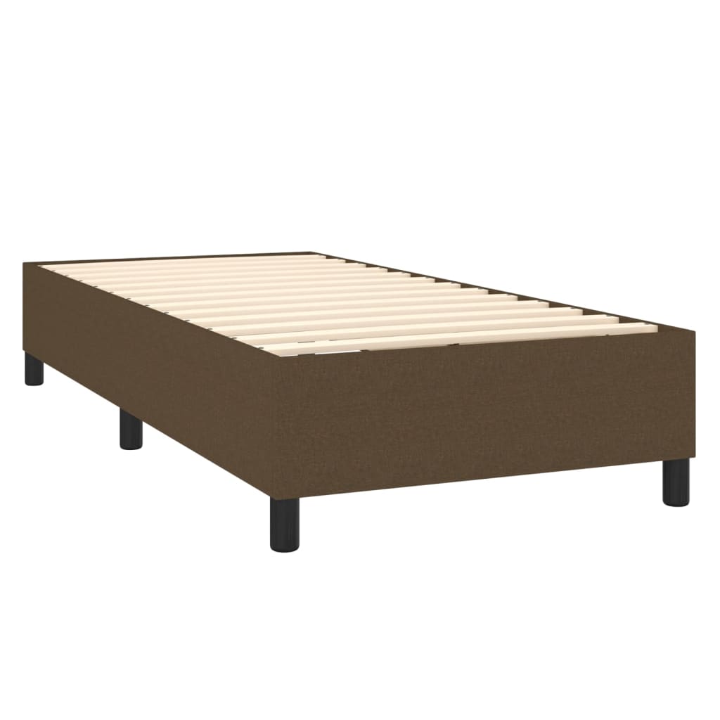 Bettgestell ohne Matratze Dunkelbraun 90x200 cm Stoff