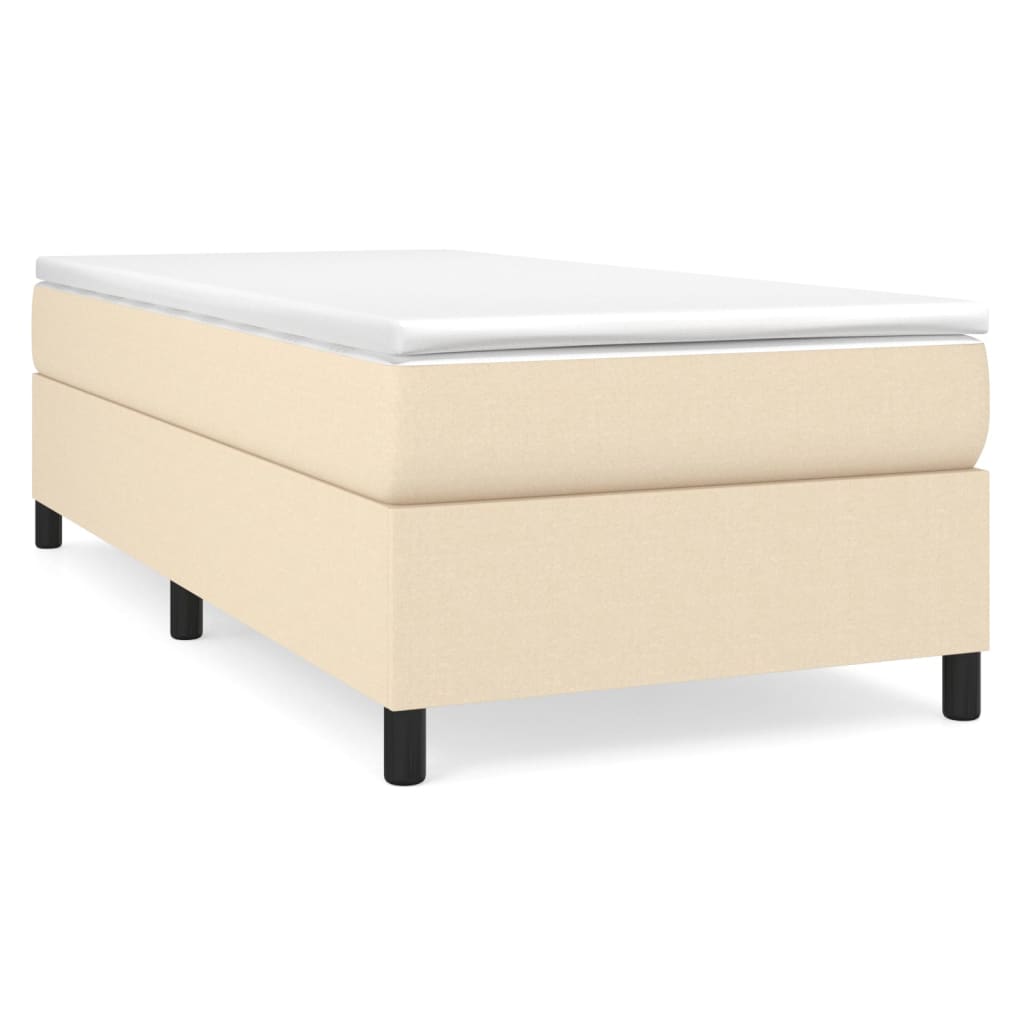 Bettgestell ohne Matratze Creme 90x200 cm Stoff