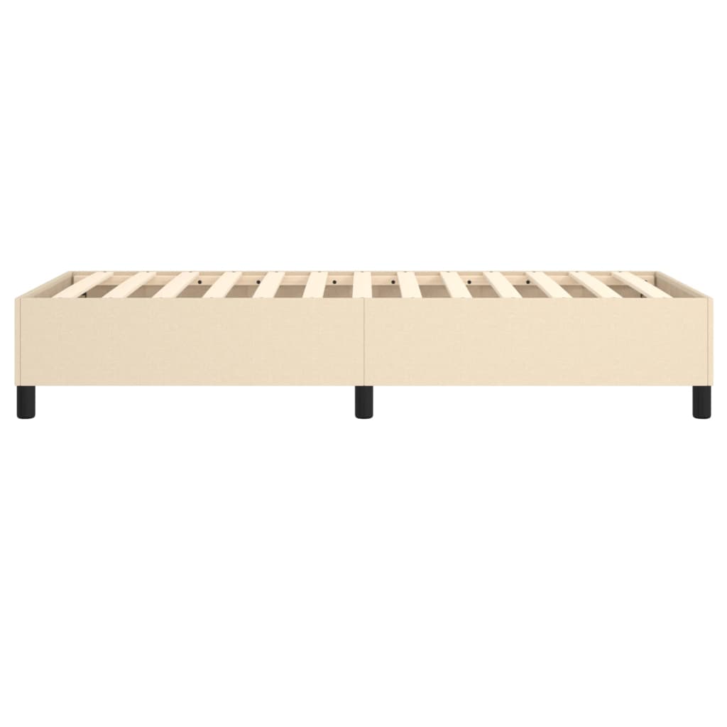 Bettgestell ohne Matratze Creme 90x200 cm Stoff