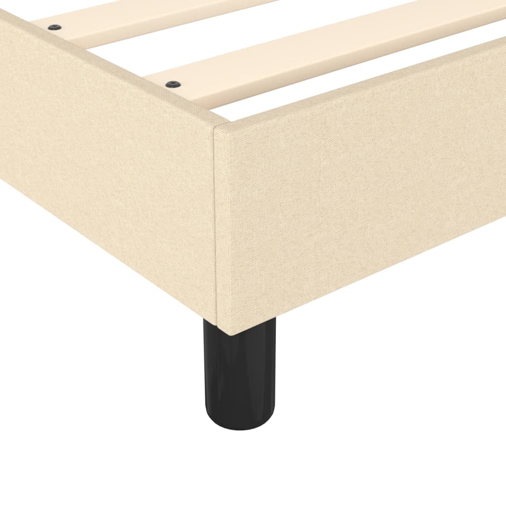 Bettgestell ohne Matratze Creme 90x200 cm Stoff