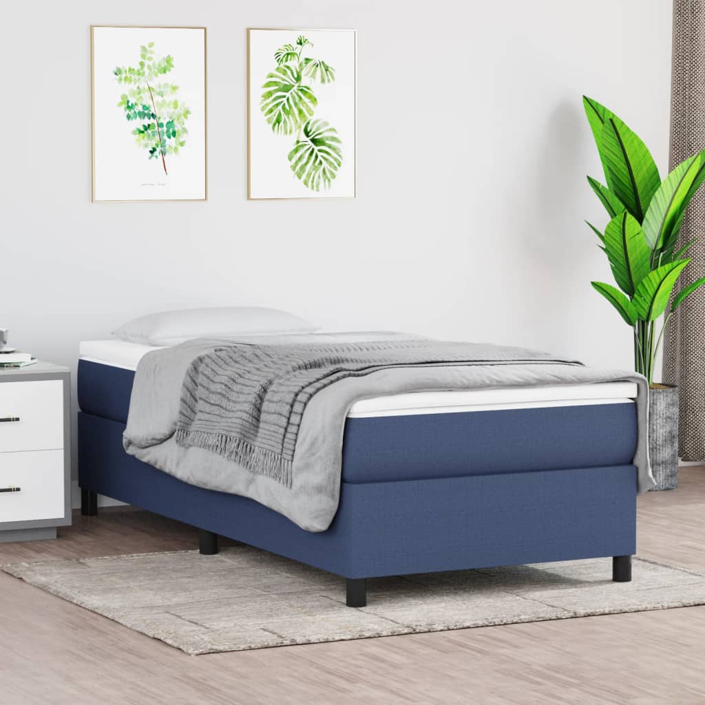 Bettgestell ohne Matratze Blau 90x200 cm Stoff