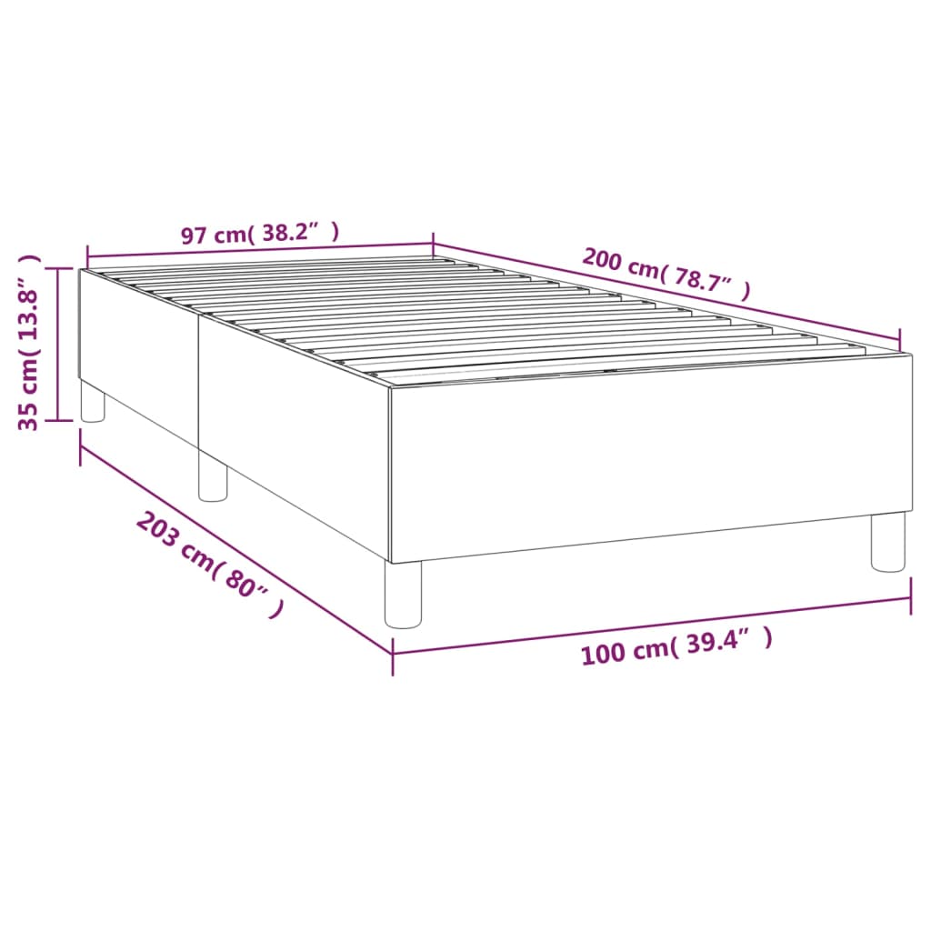 Bettgestell ohne Matratze Taupe 100x200 cm Stoff