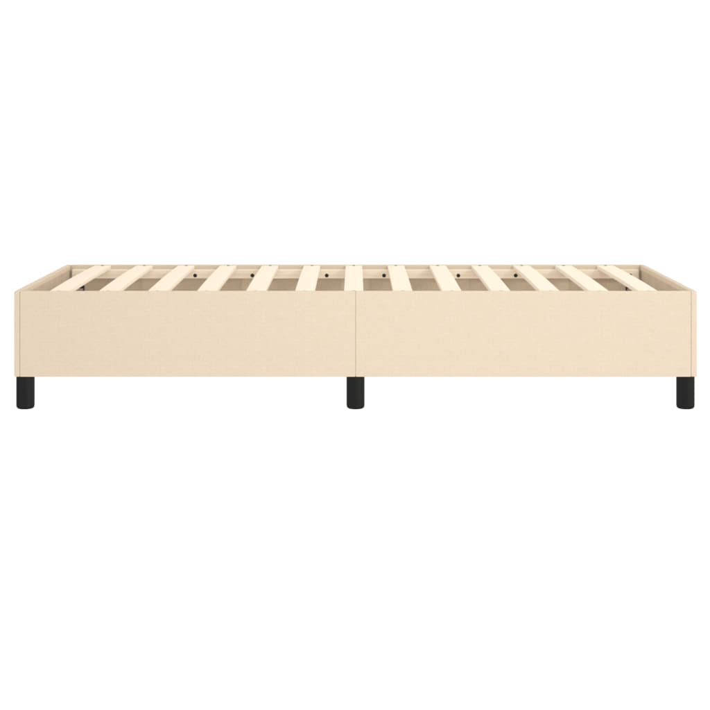 Bettgestell ohne Matratze Creme 100x200 cm Stoff