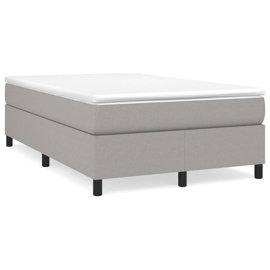 Bettgestell ohne Matratze Hellgrau 120x200 cm Stoff