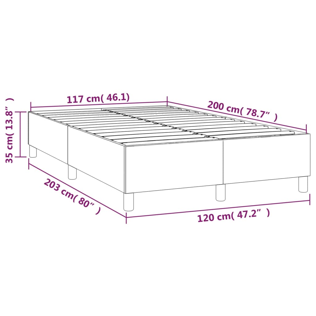Bettgestell ohne Matratze Dunkelgrau 120x200 cm Stoff